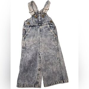 Vtg 80s Acid Washed Denim Baby Oleg Cassini Overalls 12 Mos. See measurements